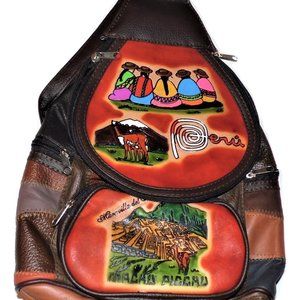Leather Backpack Machu Picchu Designs From Peru